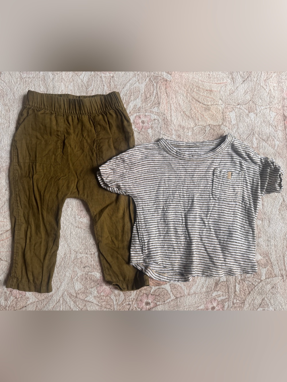 Banana Republic Olive / Brown Green Kids 100% Linen Set